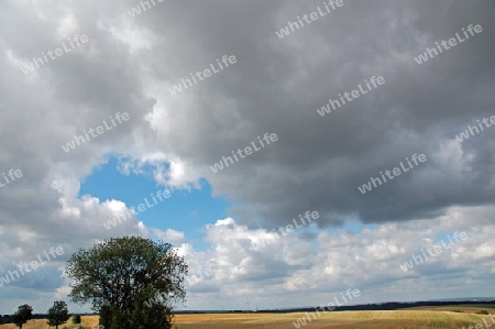 Wolken und Windrad