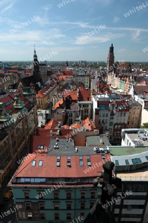 Der Stray Rynek Platz  in der Altstadt von Wroclaw oder Breslau im westen von Polen.