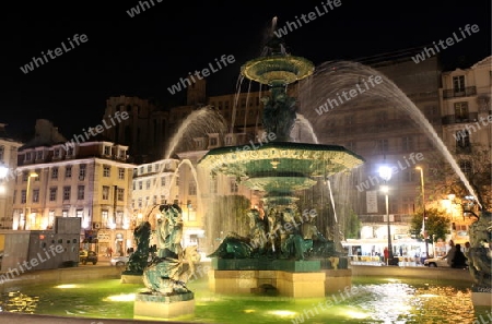 Europa, Westeuropa, EU, Euro, Portugal, Lissabon, Innenstadt, Platz, Praca Rossio, Rossio, National Theater,   (Urs Flueeler) 