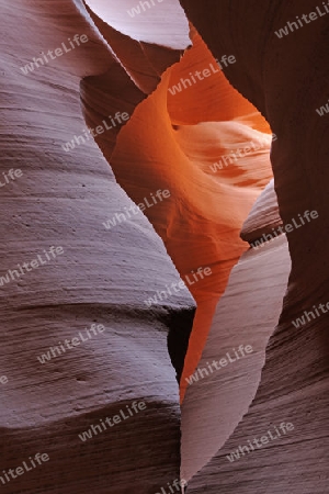 Gesteinsformen, Farben und Strukturen im Antelope Slot Canyon, Arizona, USA