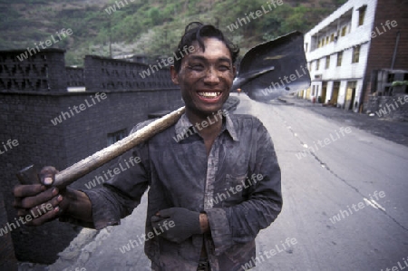 the coal workers in the village of fengjie in the three gorges valley up of the three gorges dam project in the province of hubei in china.