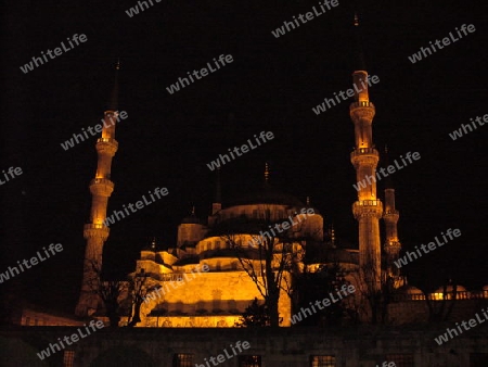 Blaue Moschee bei Nacht