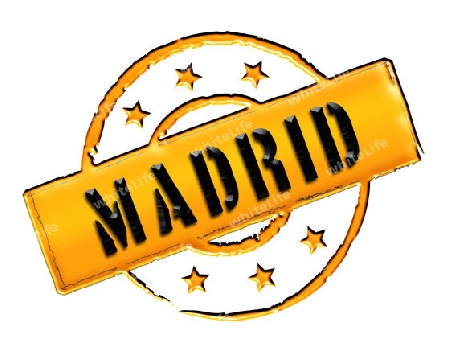 Sign and stamp for your presentation, for websites and many more named Madrid