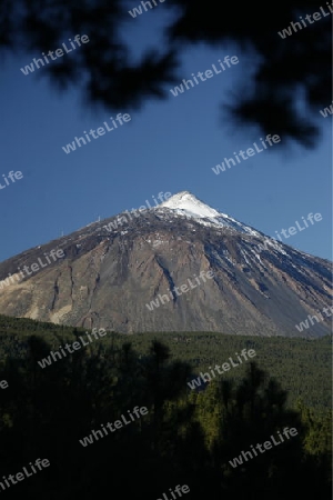 The Volcano Teide on the Island of Tenerife on the Islands of Canary Islands of Spain in the Atlantic.  