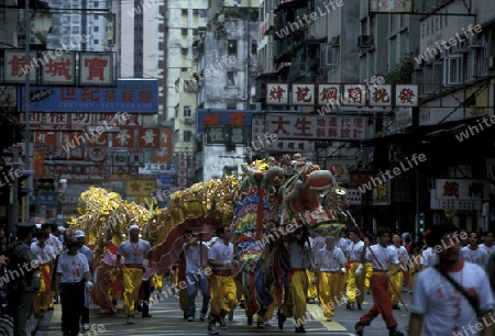 the Dragon festival at the Chinese newyear in Hong Kong in the south of China in Asia.