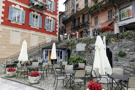 The old Town of Cannobio on the Lago maggiore in the Lombardia  in north Italy. 