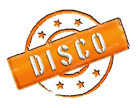 Sign, symbol, stamp or icon for your presentation, for websites and many more named DISCO