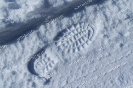 Sohlenabdruck im Schnee