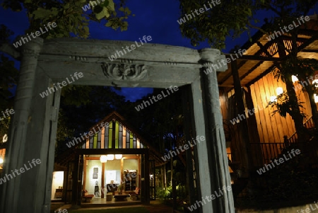 Ein Restaurant in Pai im norden von Thailand in Suedostasien.