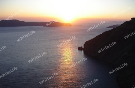 Sonnenuntergang bei Santorin