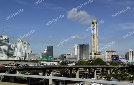 the skyline with the Baiyoke sky hotel at the Siam square aerea in the city of Bangkok in Thailand in Suedostasien.