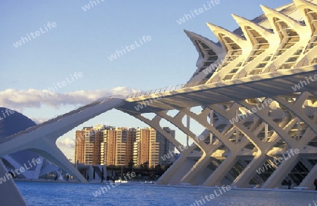 Das L Hemisferic und das Museum de Las Ciencies Principe Felipe  im Modernen Stadtteil von Valenzia in Spanien in Europa.