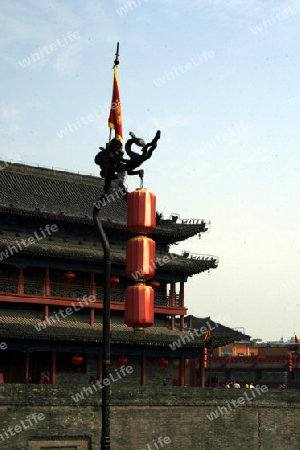 Altstadt von Xian, Lampions beim Suedtorgebaeude