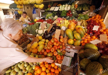 The Market Hall of the City of Santa Cruz on the Island of Tenerife on the Islands of Canary Islands of Spain in the Atlantic.  