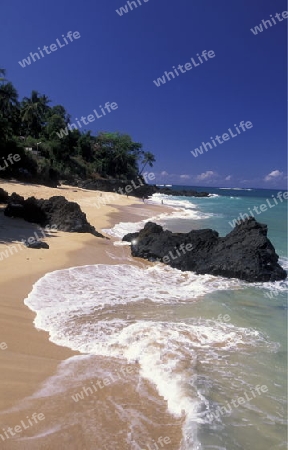 the beach of the village Moya on the Island of Anjouan on the Comoros Ilands in the Indian Ocean in Africa.   