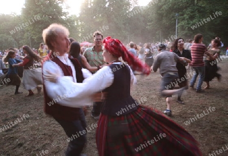 a Summer Festival in a Parc in the old City of Vilnius in the Baltic State of Lithuania,  