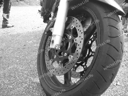 Motorrad Vorderreifen Detail