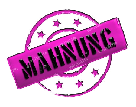 MAHNUNG - Zeichen, Symbol im Retro Stil fuer Praesentationen, Prospekte, Internet, ...