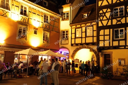 the Market Hall in the old city of Colmar in  the province of Alsace in France in Europe