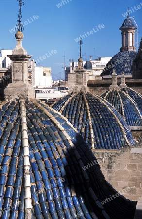 Die Dachkuppeln Catedral in der Innenstadt von Valencia