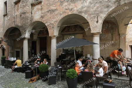 The old Town of Cannobio on the Lago maggiore in the Lombardia  in north Italy. 