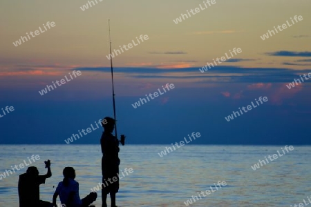 Kleine Angler am Abend