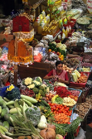 Der Pasar Badung Markt in Denpasar in Zentral Bali auf der Insel Bali in Indonesien..