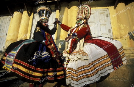 The  Kathakali Dancer in the city of Kochi in the province Kerala in India.