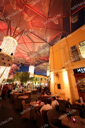 Die Architektur am Clarke Quay von Singapur im Inselstaat Singapur in Asien.