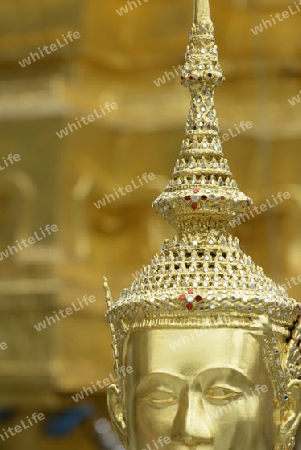 Die Tempelanlage des Wat Phra Kaew in der Hauptstadt Bangkok von Thailand in Suedostasien.