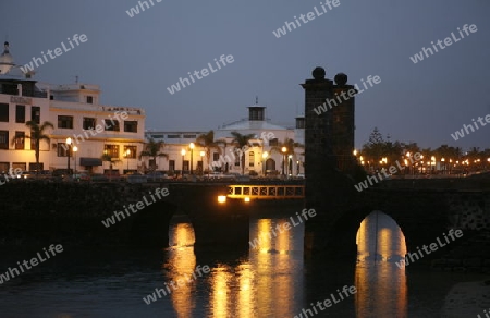 The Castillo de San Jose of the City of Arrecife on the Island of Lanzarote on the Canary Islands of Spain in the Atlantic Ocean. on the Island of Lanzarote on the Canary Islands of Spain in the Atlantic Ocean.
