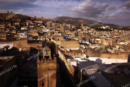 The Medina of old City in the historical Town of Fes in Morocco in north Africa.