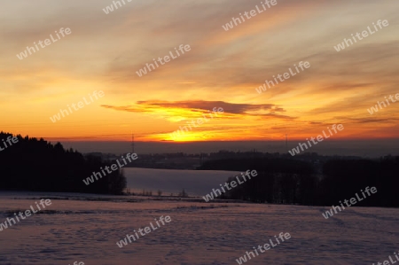 Sonnenuntergang im Erzgebirge