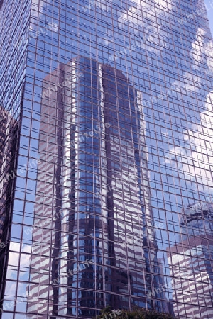 reflection corporate buildings in Hong Kong