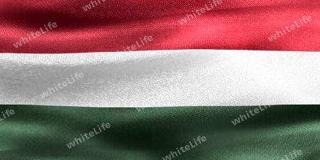 Hungary flag - realistic waving fabric flag