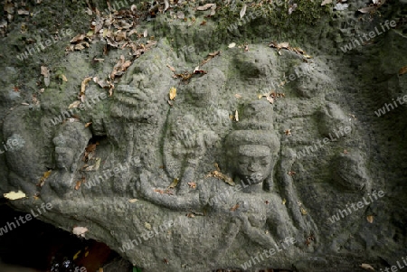 The Tempel Ruin of  Kbal Spean 50 Km northeast of in the Temple City of Angkor near the City of Siem Riep in the west of Cambodia.