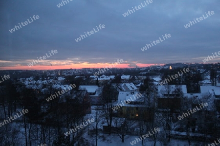 Sonnenuntergang bei Schnee