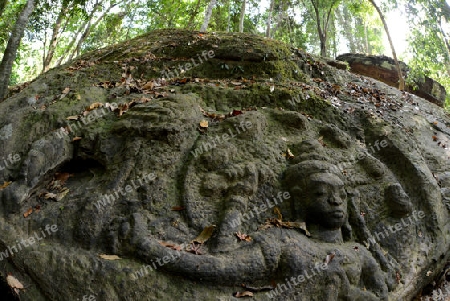 The Tempel Ruin of  Kbal Spean 50 Km northeast of in the Temple City of Angkor near the City of Siem Riep in the west of Cambodia.