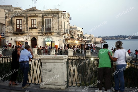 the old Town of Siracusa in Sicily in south Italy in Europe.