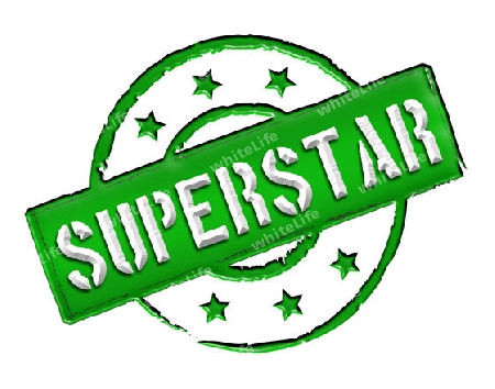 Sign, symbol, stamp or icon for your presentation, for websites and many more named SUPERSTAR