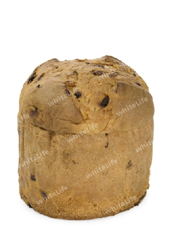 Panettone freigestellt auf weissem Hintergrund