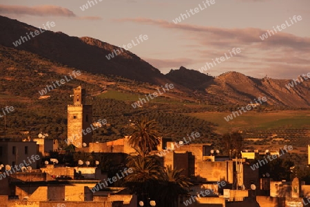 The Medina of old City in the historical Town of Fes in Morocco in north Africa.