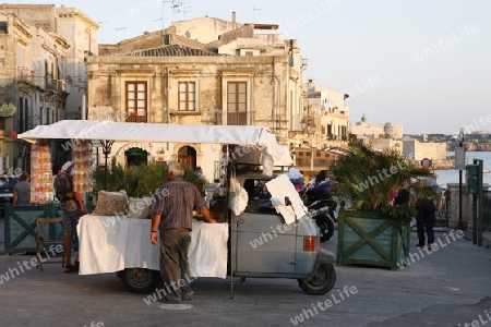 the old Town of Siracusa in Sicily in south Italy in Europe.