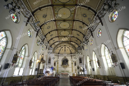 Die Rosenkranz Kirche an Weihnachten im Stadtteil Bangrak am Mae Nam Chao Phraya River in der Hauptstadt Bangkok von Thailand in Suedostasien.