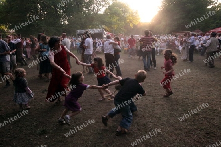 a Summer Festival in a Parc in the old City of Vilnius in the Baltic State of Lithuania,  