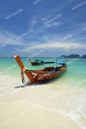 A Beach on the Island of Ko PhiPhi on Ko Phi Phi Island outside of the City of Krabi on the Andaman Sea in the south of Thailand. 