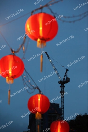 Asiatische Laternen in einem Laden im Chinatown und Altstadt von Singapur im Inselstaat Singapur in Asien. 