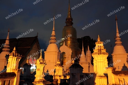 Die Architektur des Wat Suan Dok Tempel in Chiang Mai im Norden von Thailand. 