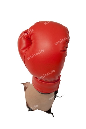 Boxhandschuh auf hellem Hintergrund