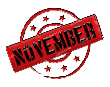 Sign, symbol, stamp or icon for your presentation, for websites and many more named NOVEMBER